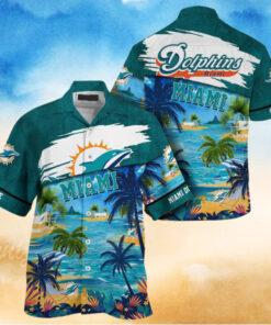 NFL Miami Dolphins Palm Tree Hot Summer Hawaiian Shirt Gifts Sport Fans