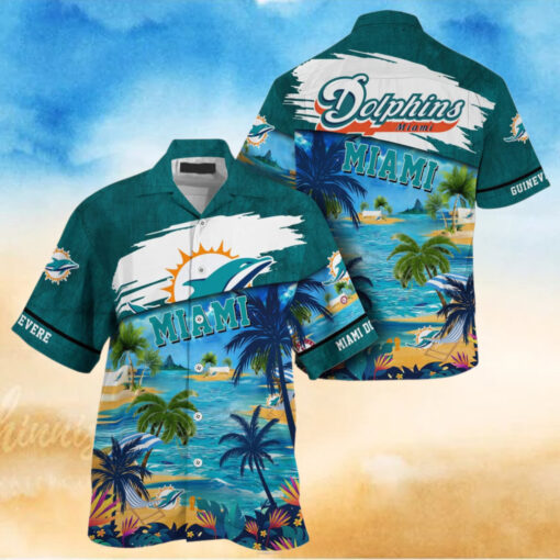 NFL Miami Dolphins Palm Tree Hot Summer Hawaiian Shirt Gifts Sport Fans