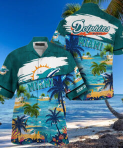 NFL Miami Dolphins Palm Tree Hot Summer Hawaiian Shirt Gifts Sport Fans
