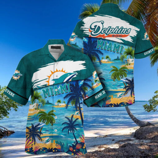 NFL Miami Dolphins Palm Tree Hot Summer Hawaiian Shirt Gifts Sport Fans