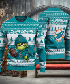 NFL Miami Dolphins The Grinch Ugly Christmas Sweater