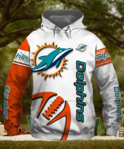 NFL Miami Dolphins White Orange Pullover Hoodie