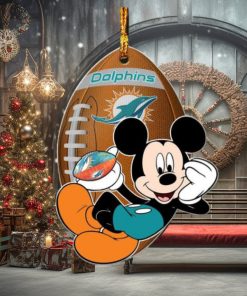 NFL Miami Dolphins Xmas Mickey Custom Name For Fans Ornament