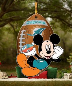 NFL Miami Dolphins Xmas Mickey Custom Name For Fans Ornament