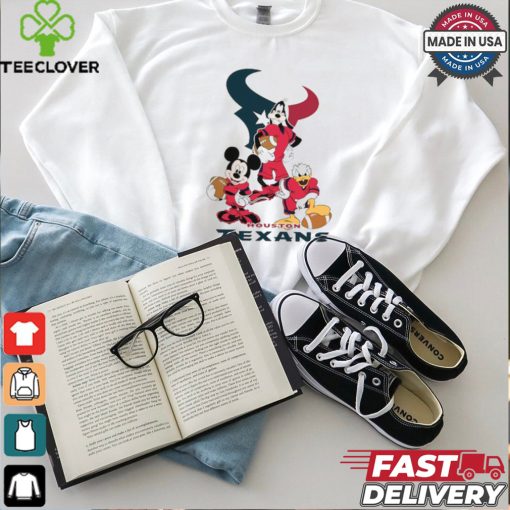 NFL Mickey Donald Goofy The Three Houston Texans Football T Shirt