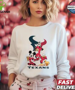 NFL Mickey Donald Goofy The Three Houston Texans Football T Shirt