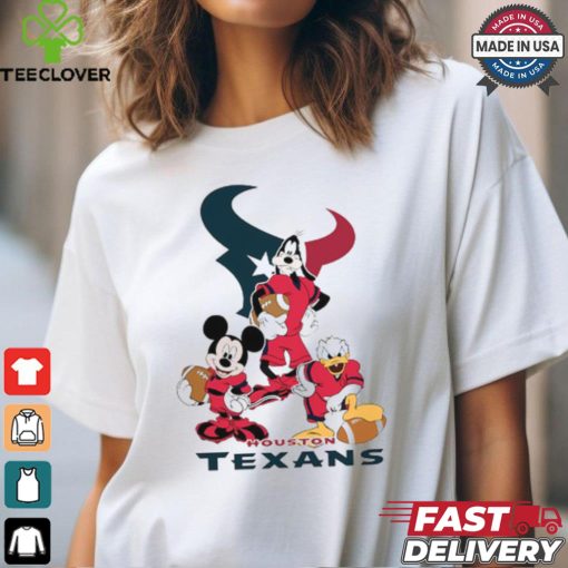 NFL Mickey Donald Goofy The Three Houston Texans Football T Shirt