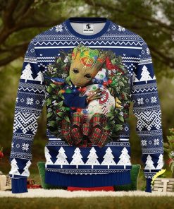 NFL Minnesota Twins Groot Hug Christmas Ugly Sweater