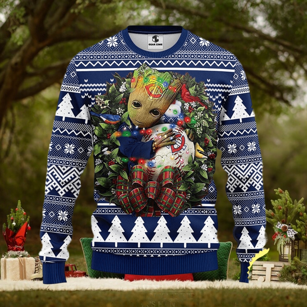 NFL Minnesota Twins Groot Hug Christmas Ugly Sweater NFL Minnesota Twins Groot Hug Christmas Ugly Sweater