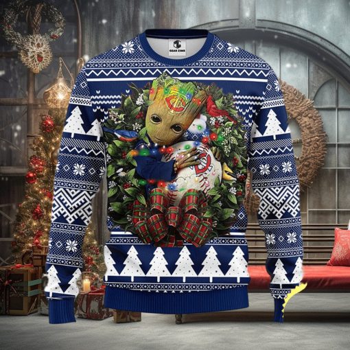 NFL Minnesota Twins Groot Hug Christmas Ugly Sweater