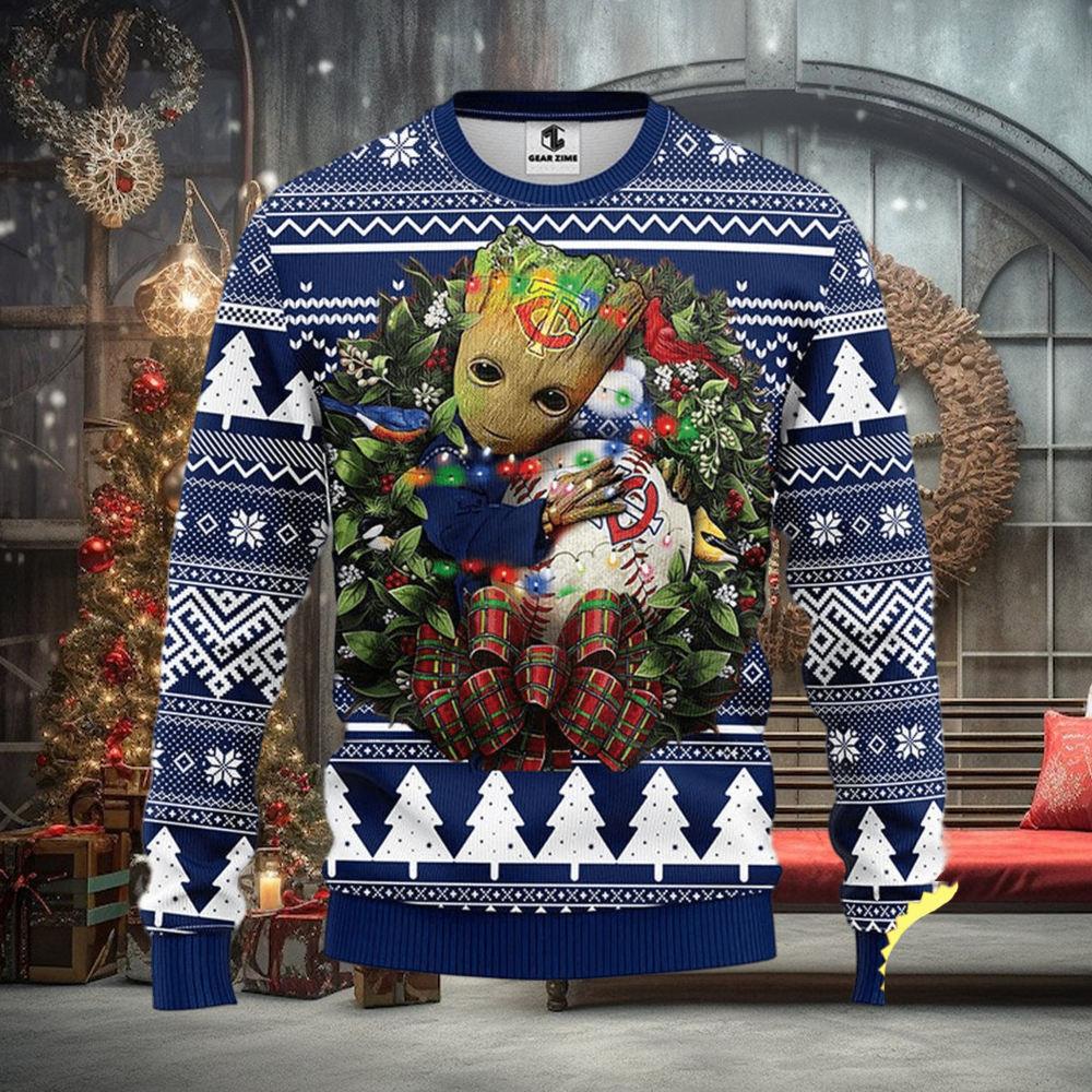 NFL Minnesota Twins Groot Hug Christmas Ugly Sweater NFL Minnesota Twins Groot Hug Christmas Ugly Sweater