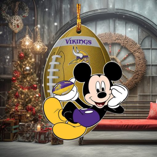 NFL Minnesota Vikings 2023 Xmas Mickey Custom Name Christmas Tree Decorations Ornament