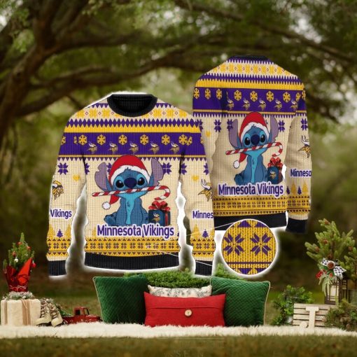 NFL Minnesota Vikings Cute Stitch Christmas Gift Ugly Christmas Sweater