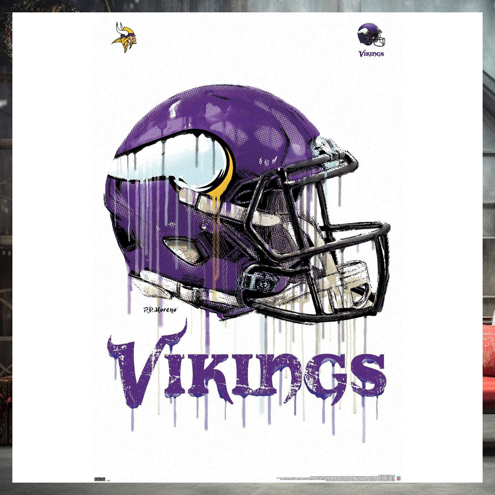 NFL Minnesota Vikings Drip Helmet 20 Wall Poster NFL Minnesota Vikings Drip Helmet 20 Wall Poster