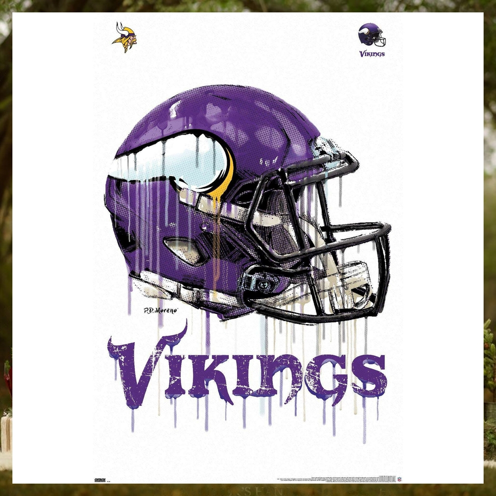 NFL Minnesota Vikings Drip Helmet 20 Wall Poster NFL Minnesota Vikings Drip Helmet 20 Wall Poster