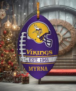 NFL Minnesota Vikings Football Xmas Custom Name Pine Tree Decorations Ornament