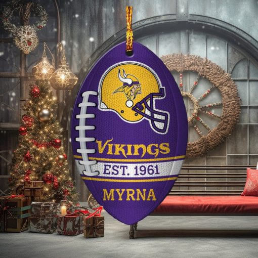 NFL Minnesota Vikings Football Xmas Custom Name Pine Tree Decorations Ornament