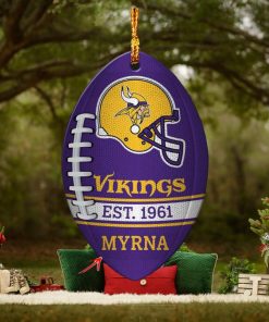 NFL Minnesota Vikings Football Xmas Custom Name Pine Tree Decorations Ornament