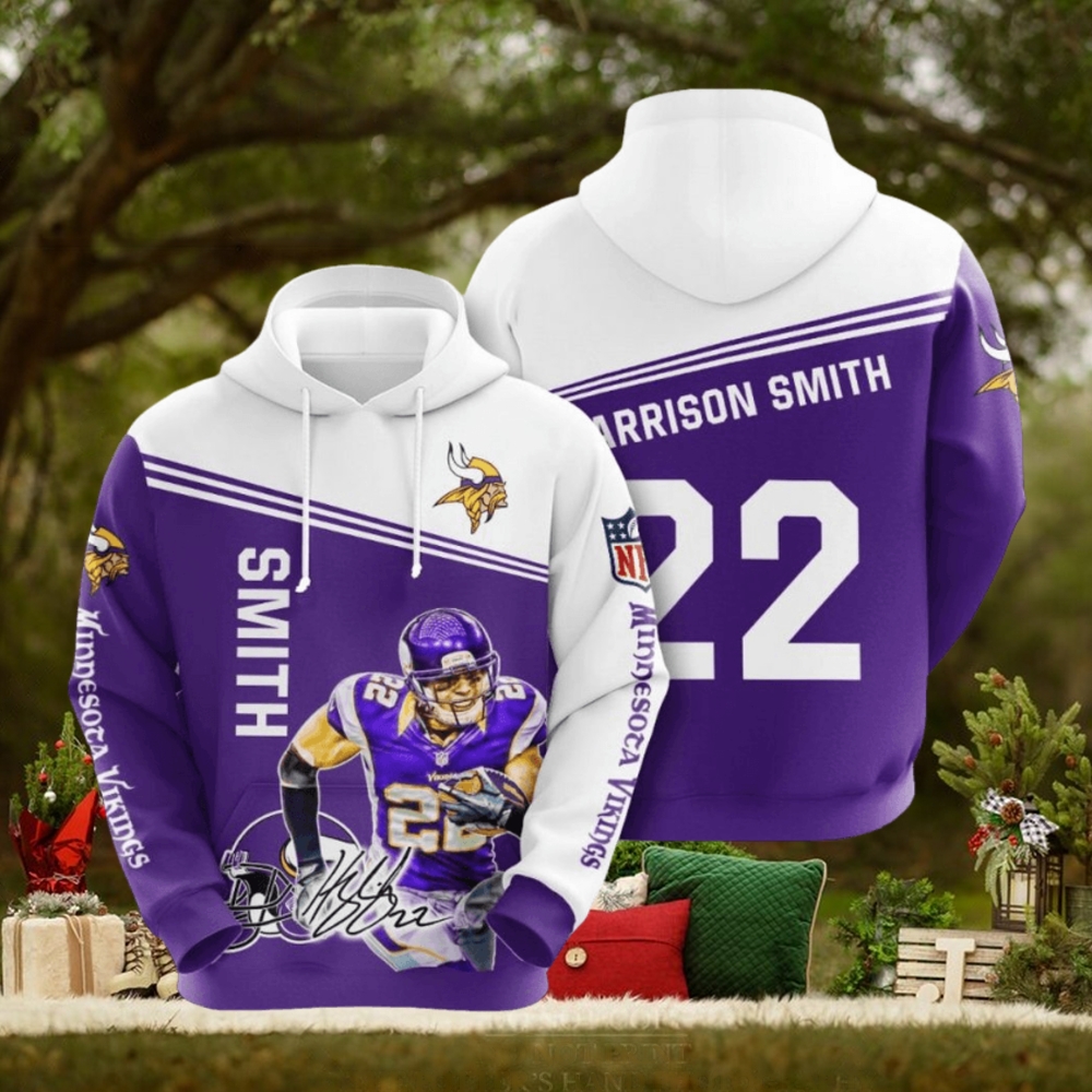 NFL Minnesota Vikings Harrison Smith Purple White Pullover Hoodie NFL Minnesota Vikings Harrison Smith Purple White Pullover Hoodie