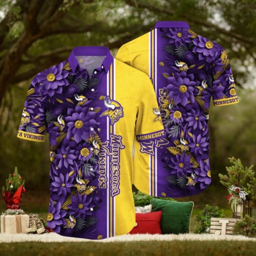 NFL Minnesota Vikings Hawaii Shirt Flower Tropical Vibes In Shirts