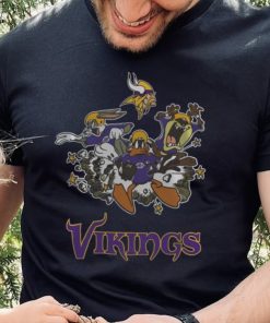 NFL Minnesota Vikings Looney Tunes Bug Bunnys Daffy Tasmania Fullprinted T Shirt