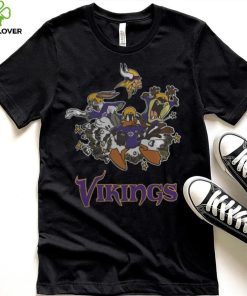 NFL Minnesota Vikings Looney Tunes Bug Bunnys Daffy Tasmania Fullprinted T Shirt