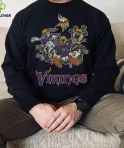 NFL Minnesota Vikings Looney Tunes Bug Bunnys Daffy Tasmania Fullprinted T Shirt