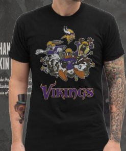 NFL Minnesota Vikings Looney Tunes Bug Bunnys Daffy Tasmania Fullprinted T Shirt