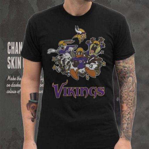 NFL Minnesota Vikings Looney Tunes Bug Bunnys Daffy Tasmania Fullprinted T Shirt