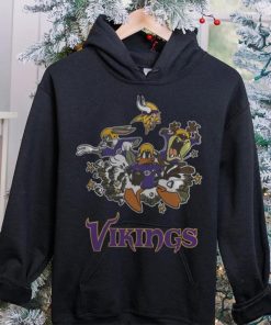 NFL Minnesota Vikings Looney Tunes Bug Bunnys Daffy Tasmania Fullprinted T Shirt