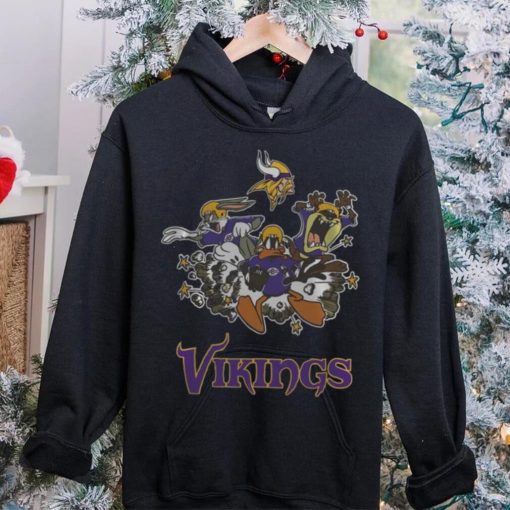 NFL Minnesota Vikings Looney Tunes Bug Bunnys Daffy Tasmania Fullprinted T Shirt