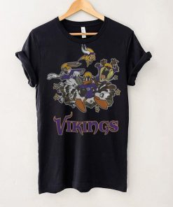 NFL Minnesota Vikings Looney Tunes Bug Bunnys Daffy Tasmania Fullprinted T Shirt