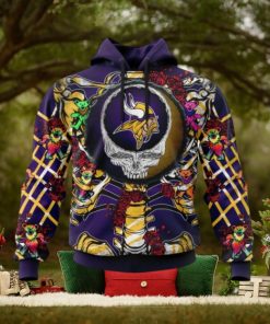 NFL Minnesota Vikings Mix Grateful Dead, Personalized Name & Number Specialized Concepts Kits 3D Hoodie