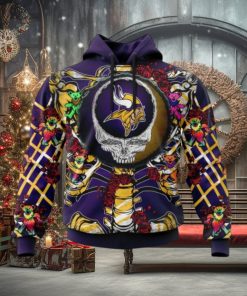 NFL Minnesota Vikings Mix Grateful Dead, Personalized Name & Number Specialized Concepts Kits 3D Hoodie