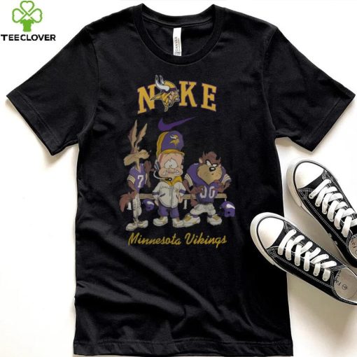 NFL Minnesota Vikings Nike Looney Tunes Wile E Coyote Elmer Fudd Tasmania Fullprinted T Shirt