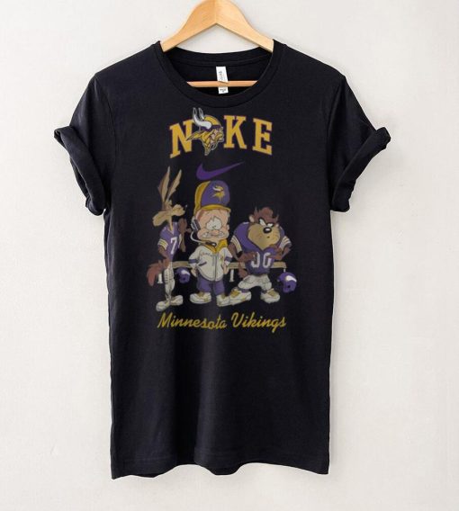 NFL Minnesota Vikings Nike Looney Tunes Wile E Coyote Elmer Fudd Tasmania Fullprinted T Shirt