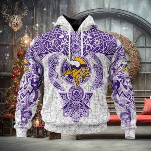 NFL Minnesota Vikings Norse Viking Symbols 3D Hoodie