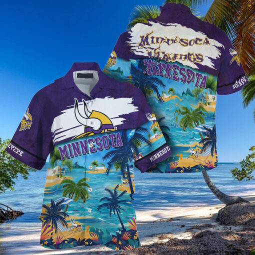 NFL Minnesota Vikings Palm Tree Hot Summer Hawaiian Shirt Gifts Sport Fans