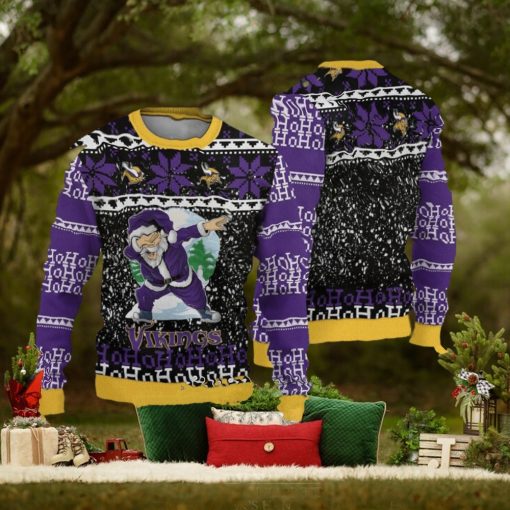 NFL Minnesota Vikings Santa Claus Ho Ho Ho Show Team Spirit Ugly Christmas Sweater