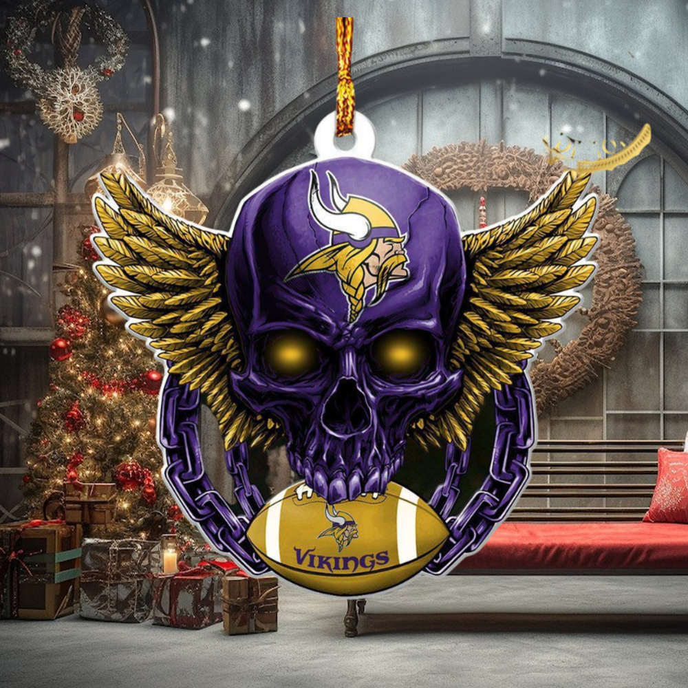 NFL Minnesota Vikings Skull And Logo Symbol Printed 3D Cap