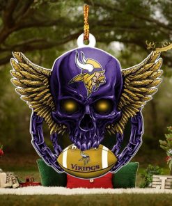 NFL Minnesota Vikings Skull 2023 Holiday Gifts Xmas Tree Decorations Ornament