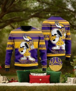 NFL Minnesota Vikings Snoopy Celebrates His Victory 3D Printed Ugly Christmas Sweater