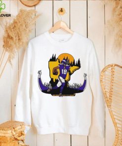 NFL Minnesota Vikings football Justin Jefferson player number 18 signature cartoon retro shirt