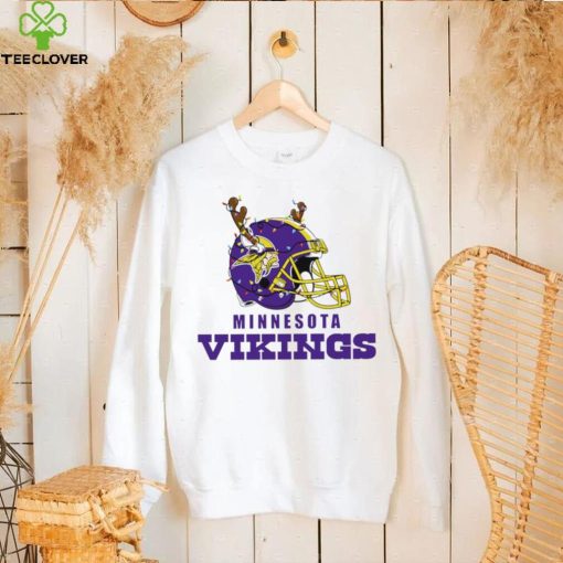 NFL Minnesota Vikings football helmet deer antlers Christmas lights logo hoodie, sweater, longsleeve, shirt v-neck, t-shirt