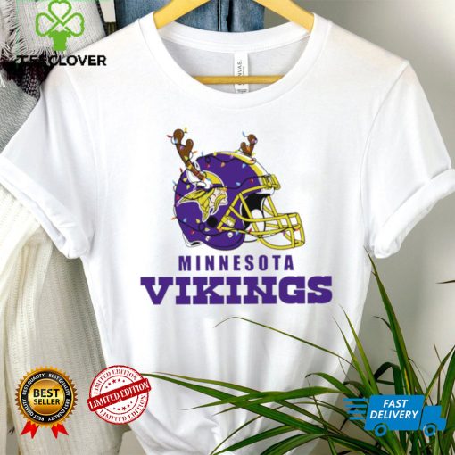 NFL Minnesota Vikings football helmet deer antlers Christmas lights logo hoodie, sweater, longsleeve, shirt v-neck, t-shirt