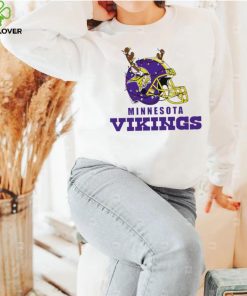 NFL Minnesota Vikings football helmet deer antlers Christmas lights logo hoodie, sweater, longsleeve, shirt v-neck, t-shirt