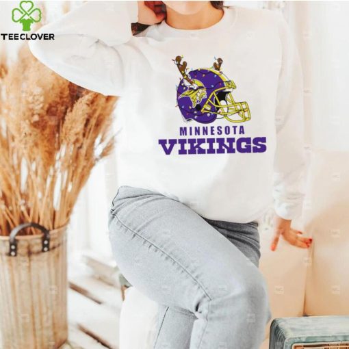 NFL Minnesota Vikings football helmet deer antlers Christmas lights logo hoodie, sweater, longsleeve, shirt v-neck, t-shirt