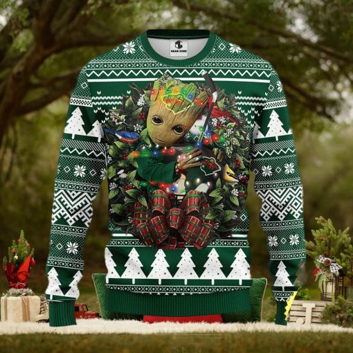 NFL Minnesota Wild Groot Hug Christmas Ugly Sweater