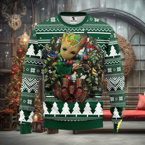 NFL Minnesota Wild Groot Hug Christmas Ugly Sweater