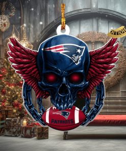 NFL New England Patriots 2023 Holiday Gifts Xmas Tree Decorations Skull Ornament